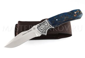 Нож складной из стали Elmax - Юнкер №3, рукоять - стабилизированная карельская береза