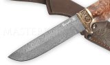 Нож из булатной стали Глухарь, рукоять - карельская береза, литье