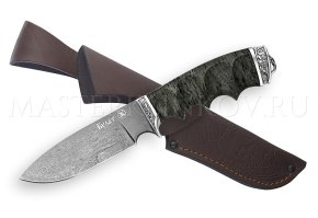 Нож из булатной стали Бобр, рукоять - черный граб под пальцы, литье