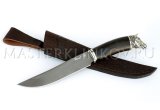 Нож из булатной стали Осетр, рукоять - черный граб, литье конь