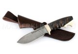 Нож из стали Р12М быстрорез Бобр, рукоять - черный граб, рог лося под пальцы