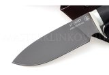 Нож из порошковой стали Böhler K390 Бобр, рукоять — черный граб, литье мельхиор