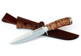 Нож из порошковой стали Elmax Пехотный, рукоять - карельская береза, мельхиор
