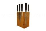 Угловая магнитная подставка для 8 ножей, покрытие - натуральный лак