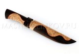 Нож из порошковой стали Elmax Осетр, карельская береза, черный граб