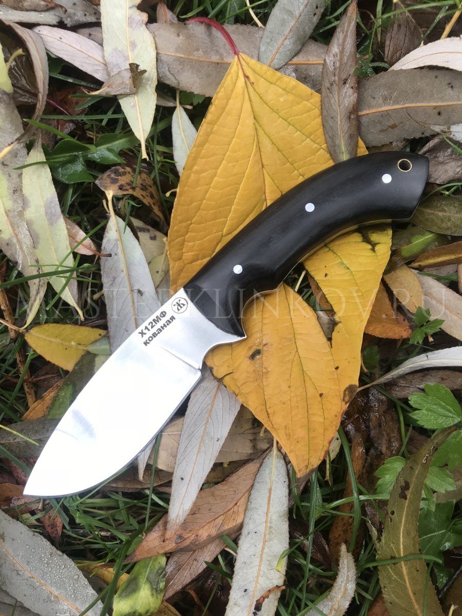 Нож из стали Х12МФ Бобр малый, граб, цельнометаллический