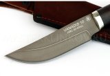 Нож из порошковой стали Vanadis 10 Егерь, рукоять  — черный граб, литье мельхиор