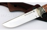 Нож из порошковой стали Elmax Глухарь, рукоять - карельская береза, литье