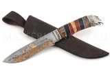 Нож из алмазной стали Беркут, золочение, рукоять - комбинированная, наборная, литье