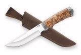 Нож из порошковой стали М390 Золотоискатель, рукоять - карельская береза, литье