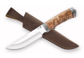 Нож из порошковой стали М390 Золотоискатель, рукоять - карельская береза, литье