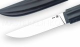 Нож из стали М390 Осетр, ножны - черный граб с подставкой