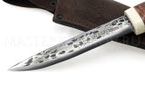 Нож из стали 9ХС Якут большой, рукоять - карельская береза