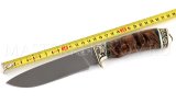 Нож из порошковой стали Böhler S390 Скат, рукоять — карельская береза, литье