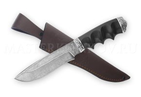 Нож из стали ХВ5 Беркут, рукоять под пальцы — черный граб, литье