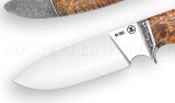 Нож из порошковой стали М390 Бобр, рукоять карельская береза