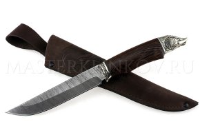 Нож из дамасской стали Осетр, рукоять - венге, литье