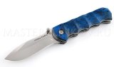 Нож складной из стали Elmax - 007 Зубр, рукоять - карельская береза, под пальцы