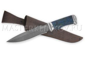 Нож из булатной стали Осетр -2, карельская береза, мельхиор