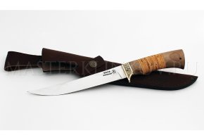 Нож филейный из стали 95Х18, 200 мм, рукоять - береста, орех