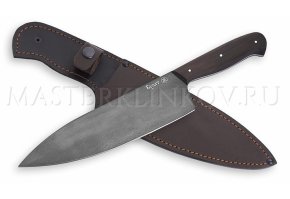 Нож кухонный из булатной стали Шеф-повар №1 А, 200 мм, черный граб