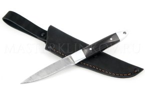 Нож из дамасской стали Окунь цельнометаллический