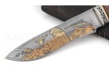 Нож из алмазной стали Беркут, золочение, рукоять - комбинированная, наборная, литье