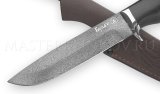 Нож из булатной стали Клык, рукоять - черный граб, мельхиор