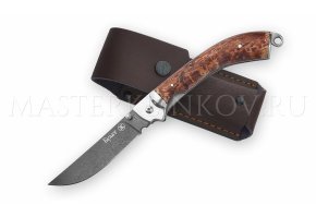 Нож складной из булатной стали Адмирал, рукоять - карельская береза