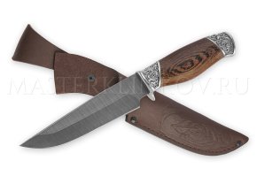 Нож из дамасской стали Кадет, рукоять - венге, литье