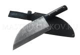 Тяпка-нож сербская цельнометаллическая из дамасской стали