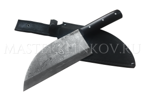 Тяпка-нож сербская цельнометаллическая из дамасской стали