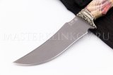 Нож из порошковой стали Böhler S390 Восток, рукоять — стабилизированный кап клена, литье