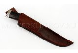 Нож из стали Р12М быстрорез Егерь, рукоять - черный граб, резьба, литье