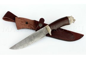 Нож из дамасской стали Кадет, рукоять - венге, литье Волк