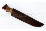 Нож из булатной стали Соболь, рукоять - венге, кожа