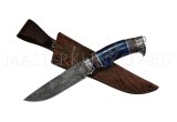 Нож Ястреб ламинированный дамаск, рукоять - карельская береза, литье