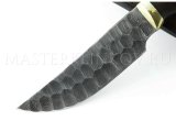 Нож из дамасской стали Егерь, оформление камень, рукоять - граб, мельхиор
