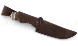 Нож из порошковой стали Böhler S390 Скат, рукоять — карельская береза, литье