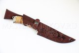 Нож из дамасской стали Лазутчик, рукоять береста, литье