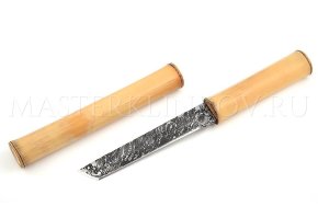 Нож из стали D2 Танто, бамбук, ножны - бамбук