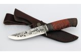 Нож из стали 9ХС Пушной, рукоять — венге и кожа