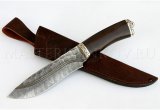 Нож из дамасской стали Беркут, рукоять - черный граб, литье