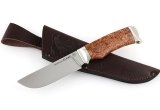 Нож из порошковой стали Elmax Кедр, рукоять - карельская береза, мельхиор