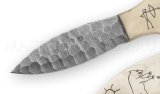 Нож из дамасской стали Homo Sapiens, камень, рог лося