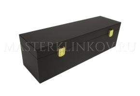 Шкатулка для ножа с двойным дном, покрытие - алькантара