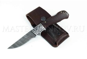 Нож складной из дамасской стали Юнкер №1, рукоять - венге