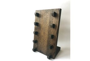 Стойка - панно для 5 ножей, покрытие - натуральное масло, темная