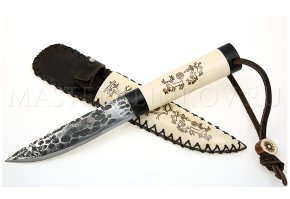 Нож из стали 9ХС Якут малый, рукоять - рог лося