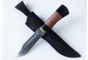 Нож из дамасской стали Кобра, рукоять - бубинга, граб